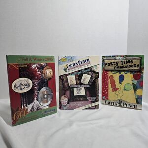 Cactus Punch Embroidery Designs CD-ROM Lot/3 Joyce Drexler Floral Fall/Winter